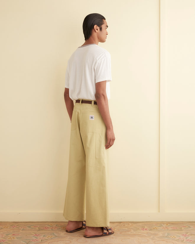 Herringbone Knolly Brook Trousers - Green MENS TROUSERS BODE New York