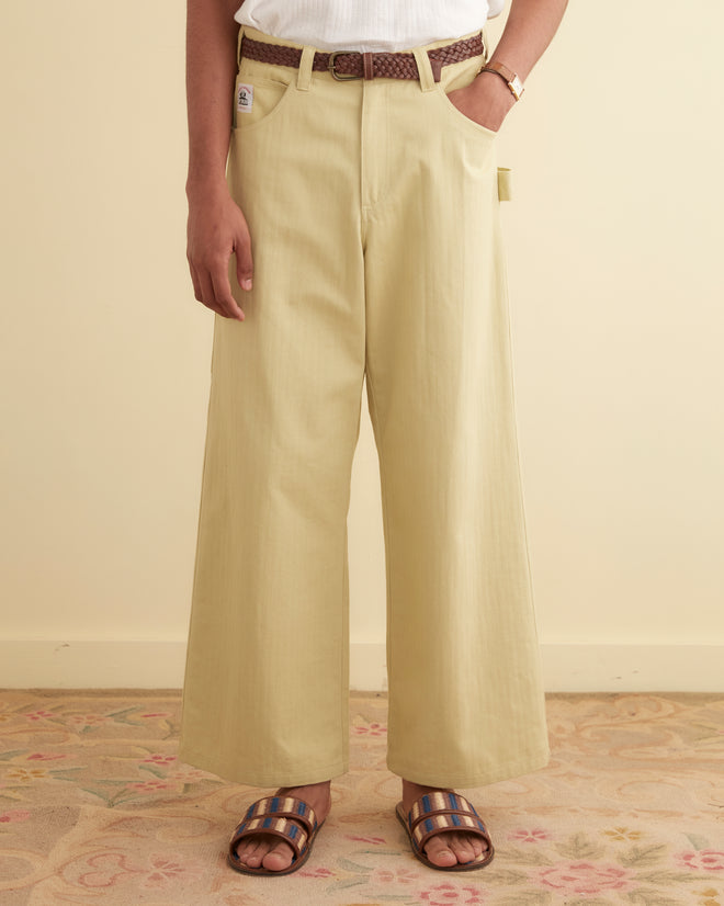 Herringbone Knolly Brook Trousers - Green MENS TROUSERS BODE New York