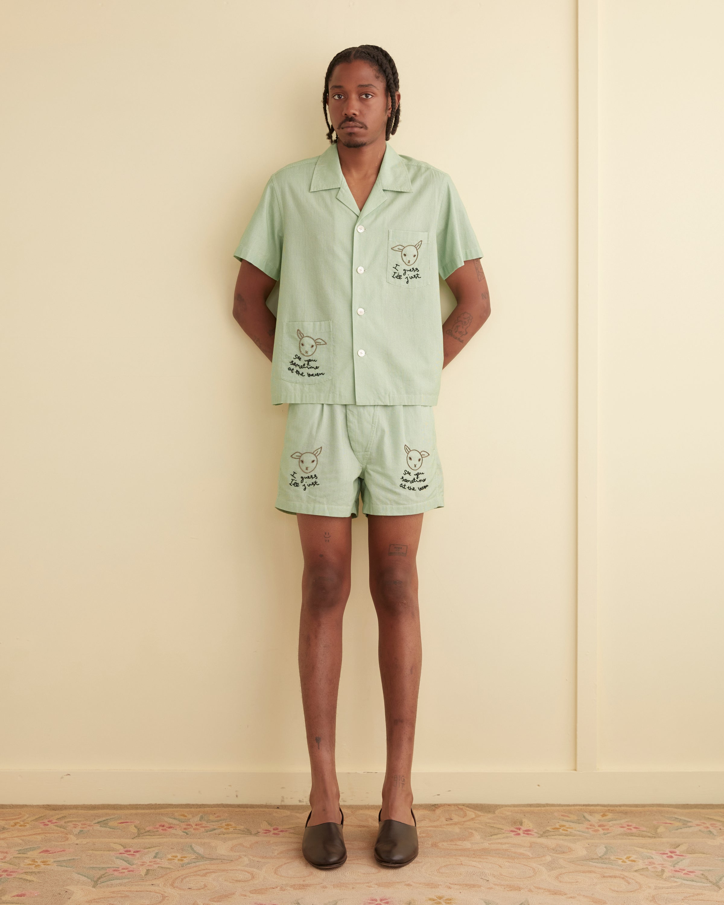 Bode: Green 'See You At The Barn' Shirt | SSENSE