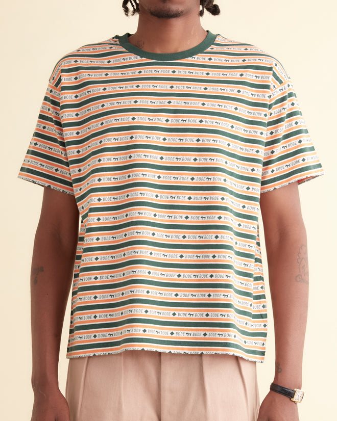 Scottie Jacquard Boxy Tee MENS CUT AND SEW BODE New York