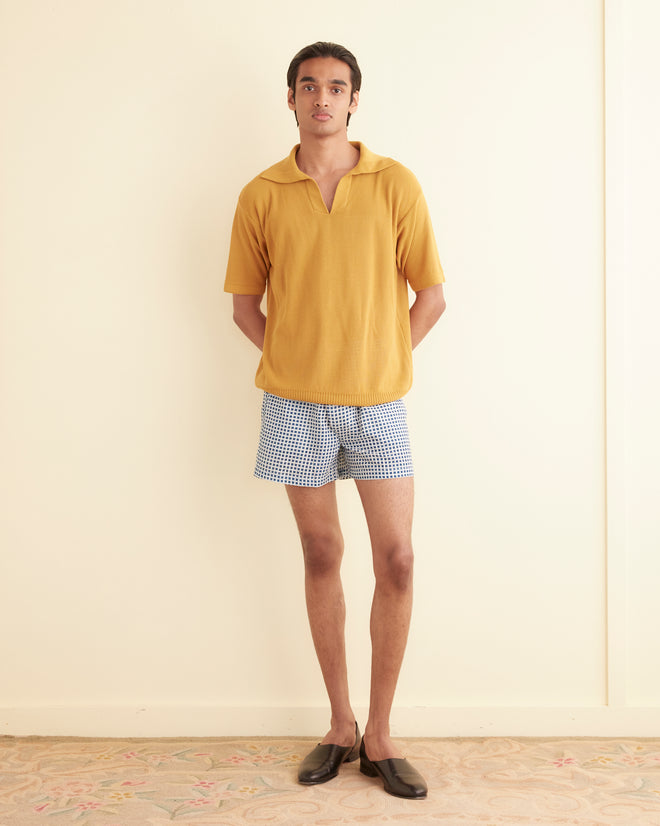 Boxy Polo - Mustard MENS KNIT TOPS BODE New York