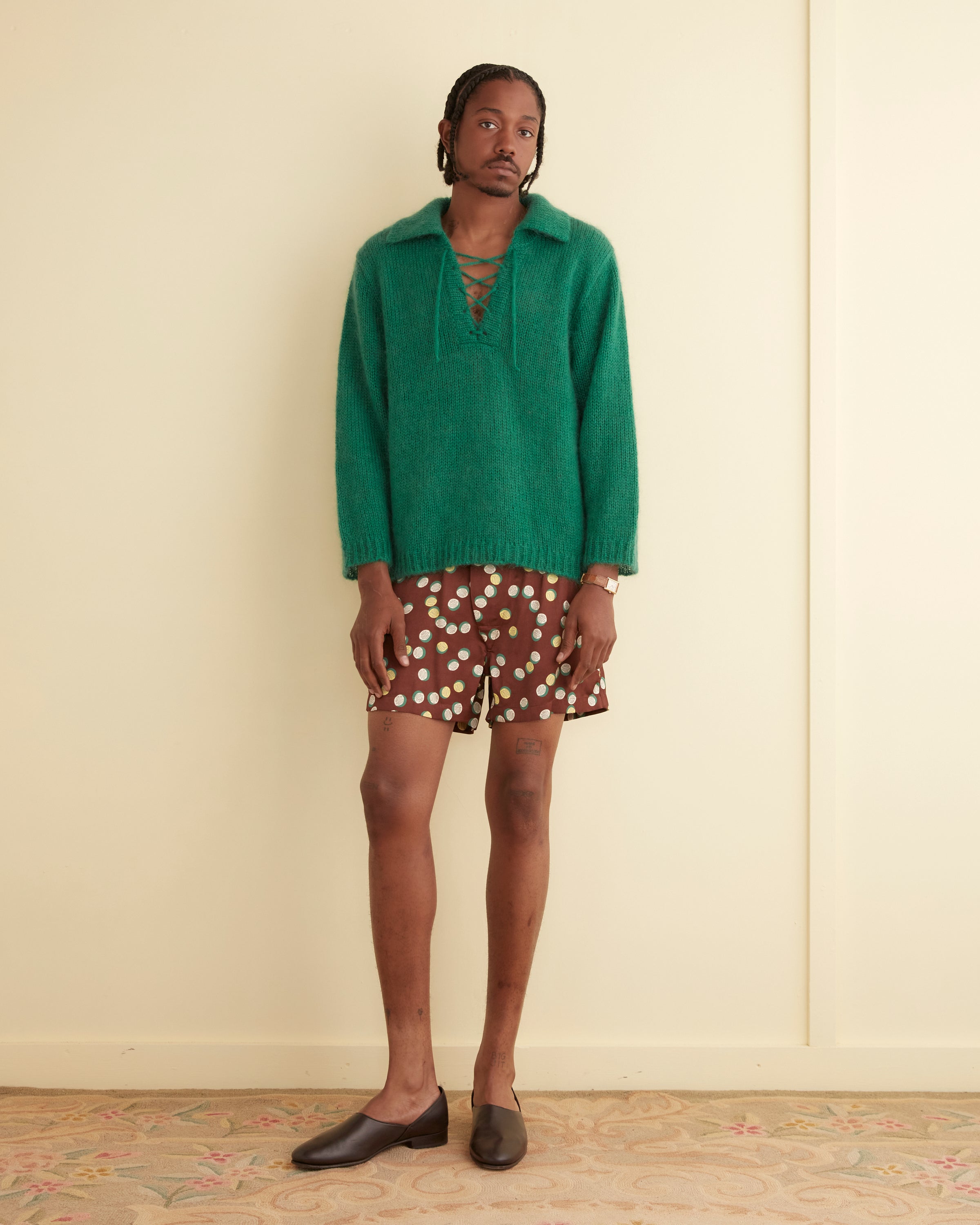 パーカー・フーディ BODE Men Sweater MRKT011 000 GREEN Alpine Pullover - Green – BODE