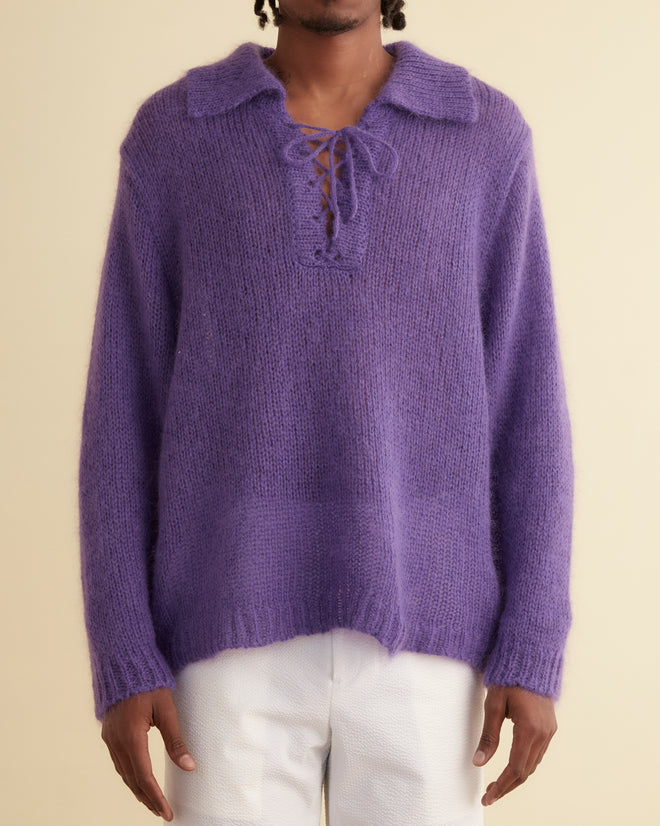Alpine Pullover - Purple MENS KNIT TOPS BODE New York