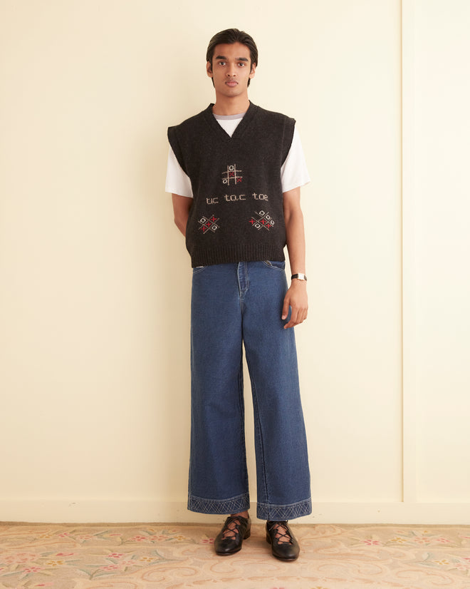 Tic Tac Toe Vest MENS KNIT TOPS BODE New York