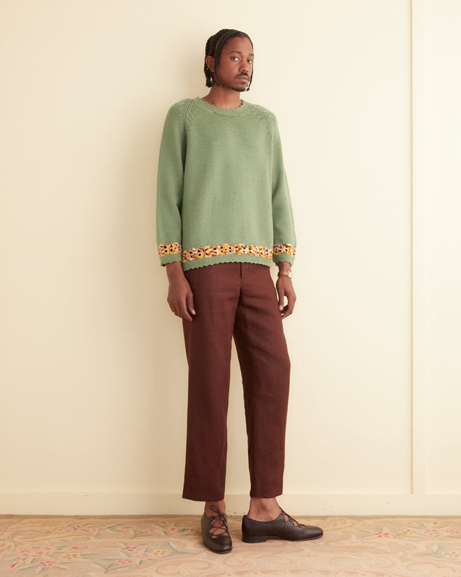 Daisy Garland Sweater - Green MENS KNIT TOPS BODE New York