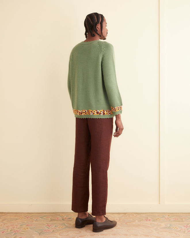 Daisy Garland Sweater - Green MENS KNIT TOPS BODE New York