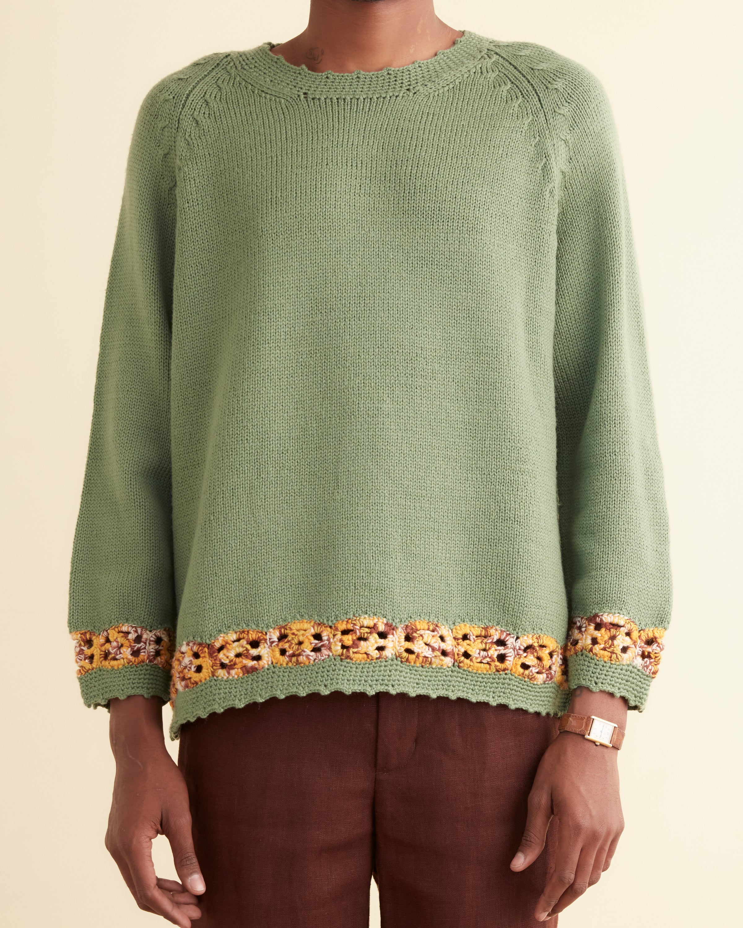 トップス bode Cattle Sweater - Green Bode Men's Cattle Sweater in Green Bode
