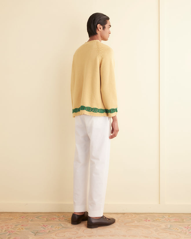 Daisy Garland Sweater - Yellow MENS KNIT TOPS BODE New York