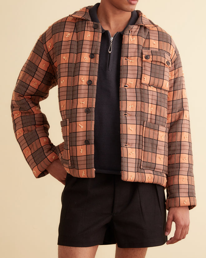 Russet Plaid Quilt Jacket MENS OUTERWEAR BODE New York