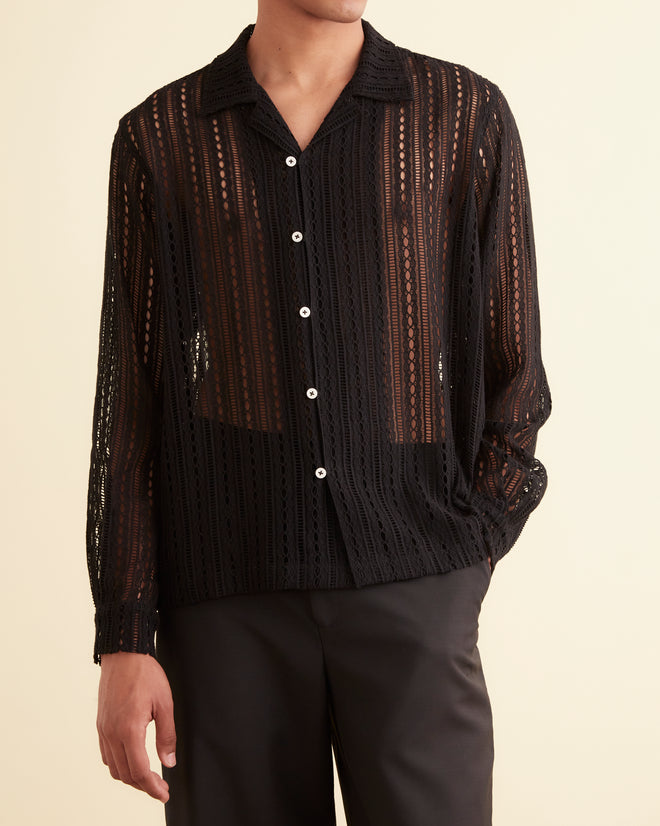 Meandering Lace Long Sleeve Shirt