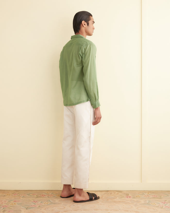 Voile Long Sleeve Shirt - Green MENS SHIRTS BODE New York