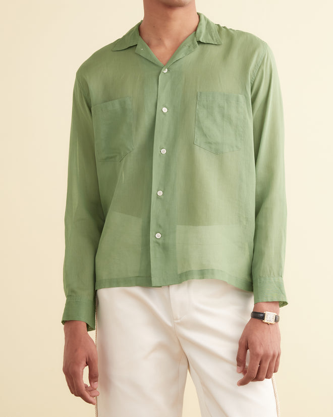 Voile Long Sleeve Shirt - Green MENS SHIRTS BODE New York