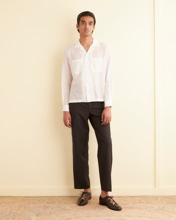 Voile Long Sleeve Shirt - White