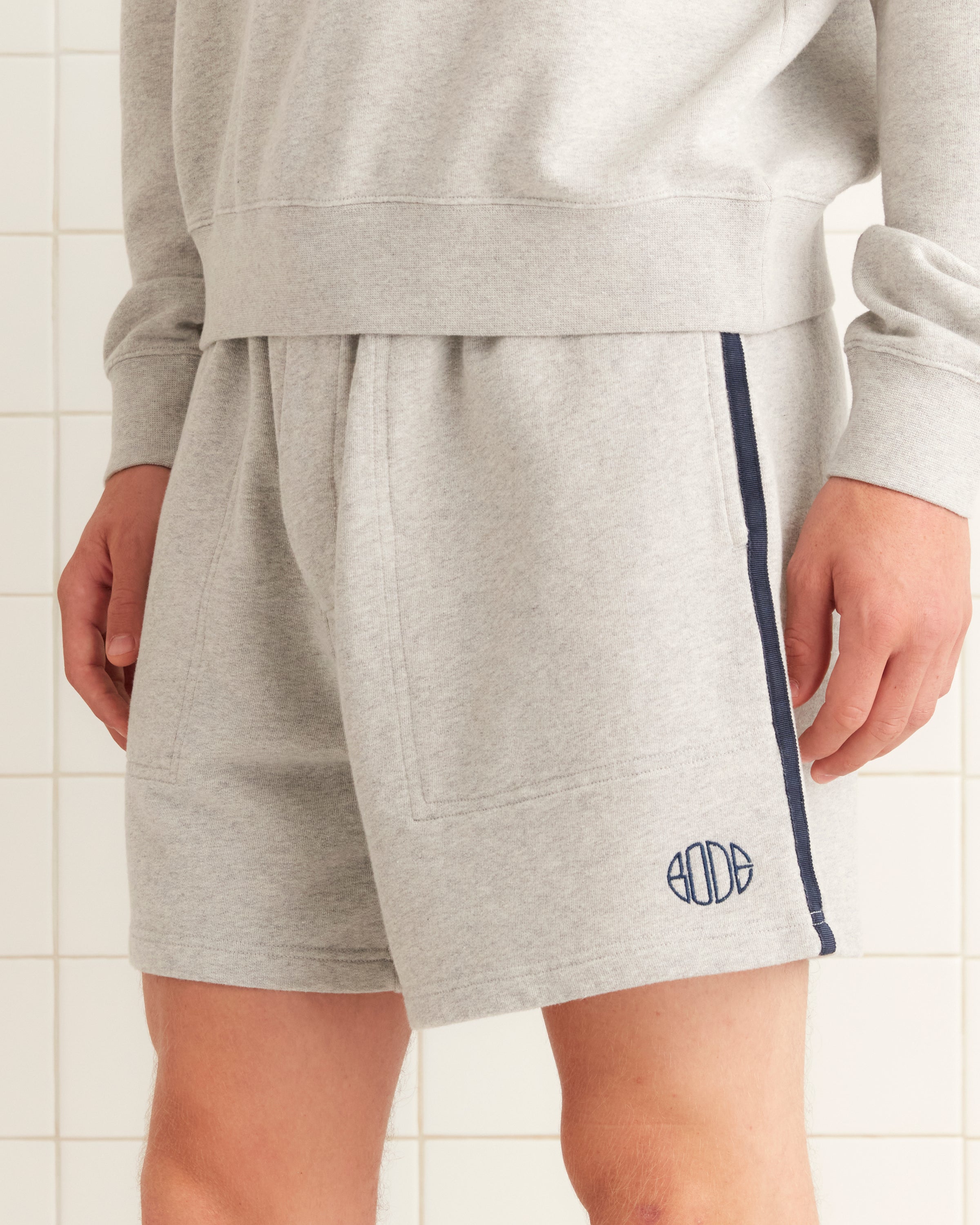 Crew Sweatshorts - Heathered Grey – BODE Crew Sweatshorts - Heathered Grey – BODE