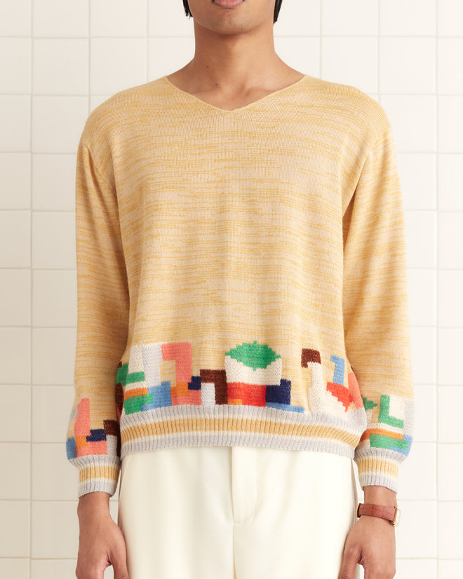 SWATCH SWEATER - PEACH CREAM SWEATERS BODE New York