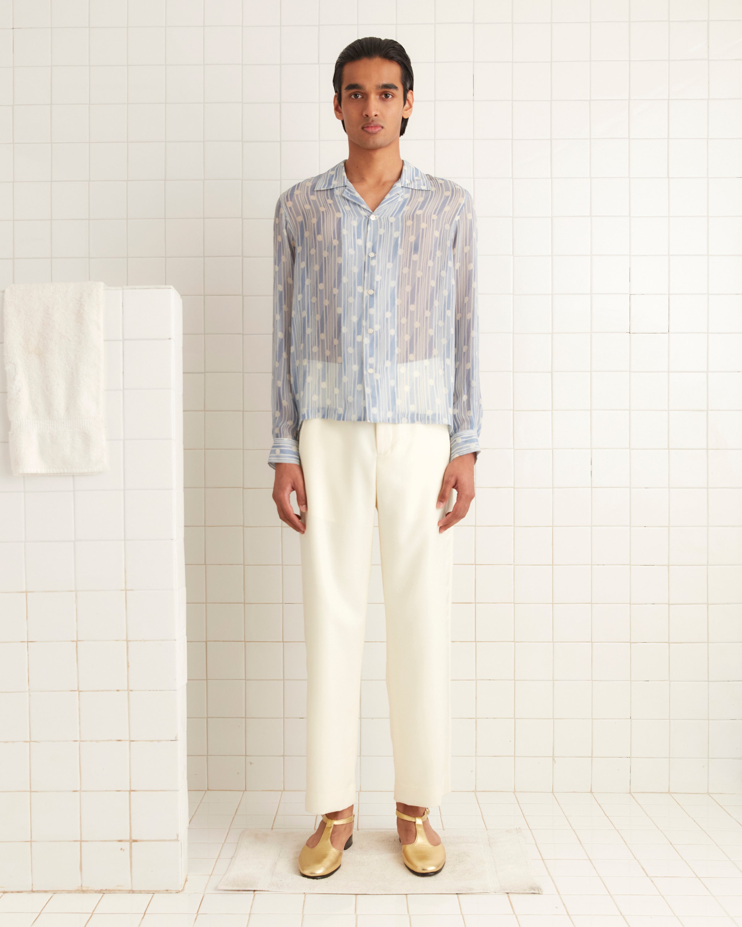 トップス BODE linen shirt Bode - Mended Floral cotton and linen shirt Bode