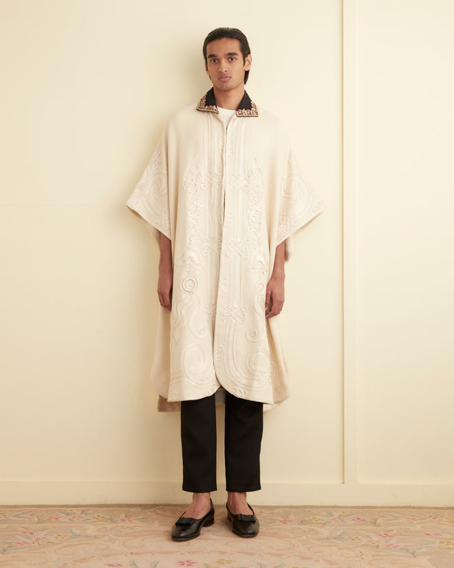 Nobleman Shawl Coat - Ecru OUTERWEAR BODE New York