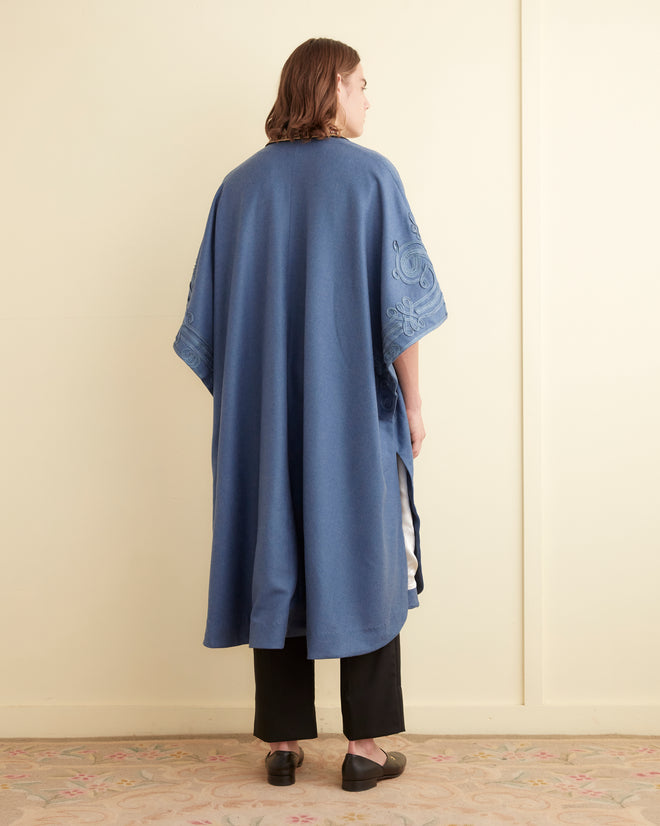 Nobleman Shawl Coat - Periwinkle OUTERWEAR BODE New York