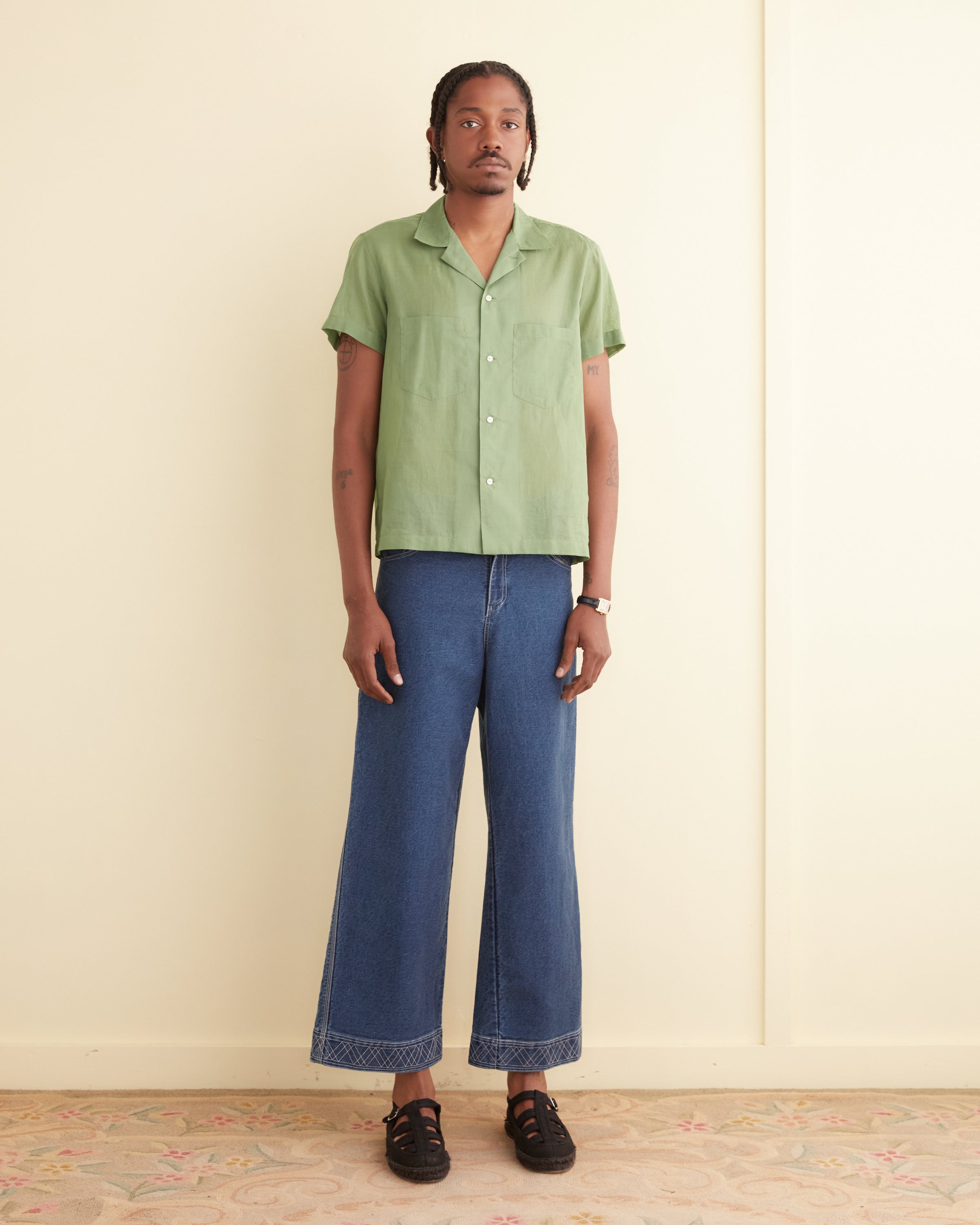 トップス 22AW BODE SHEER BRICK L/S SHIRT GREEN 22AW BODE SHEER BRICK L/S SHIRT GREEN