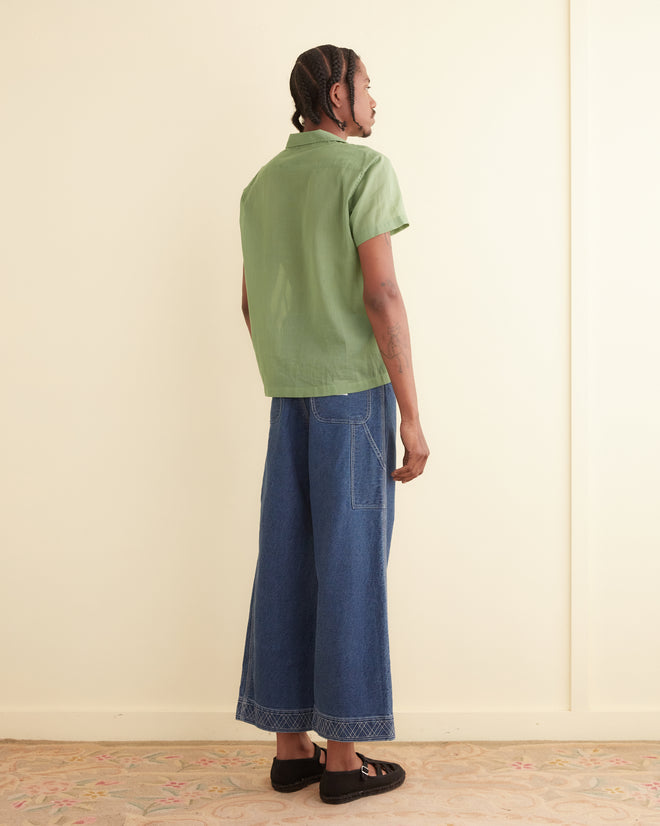 Voile Short Sleeve Shirt - Green MENS SHIRTS BODE New York