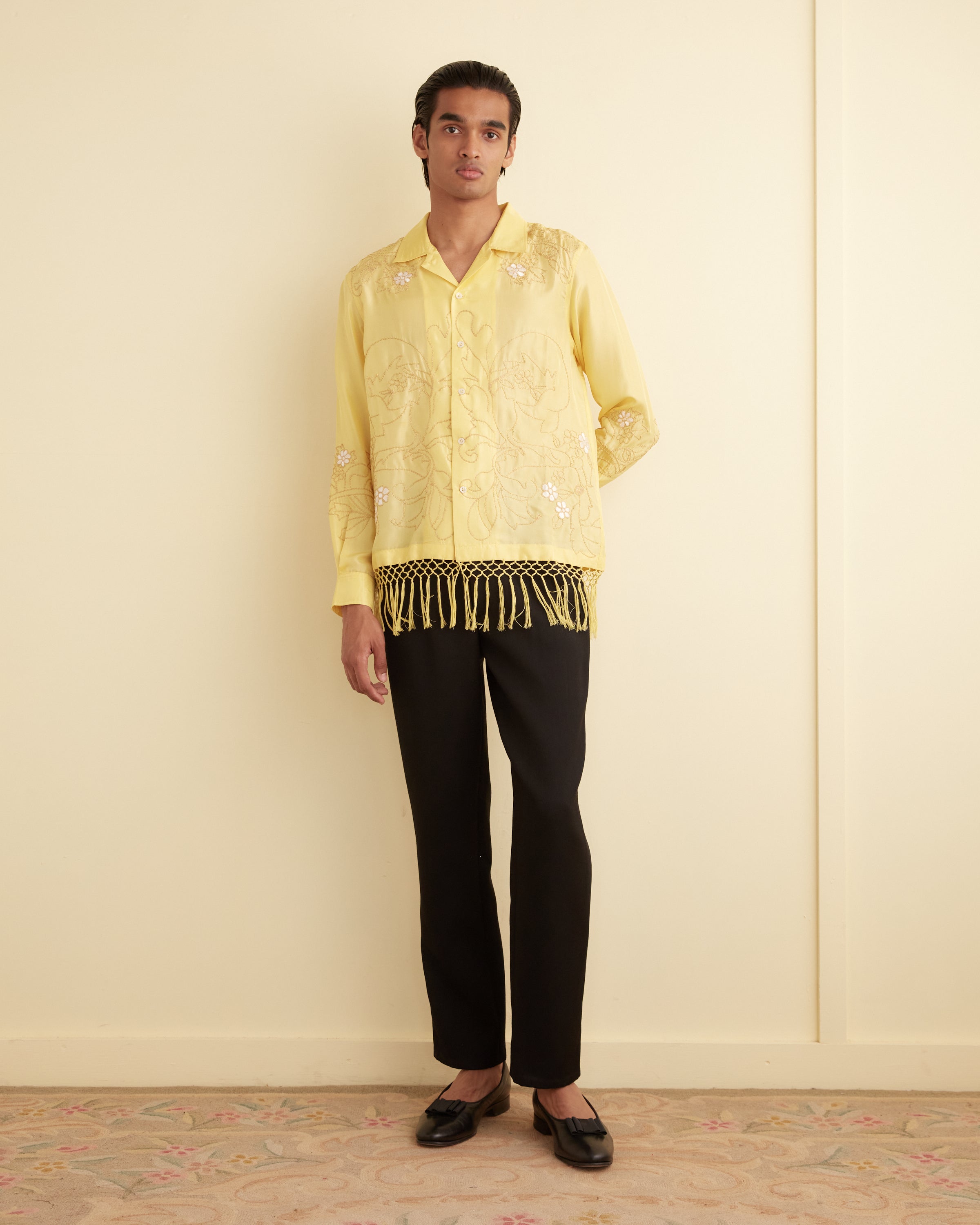 Paquerette Fringe Long Sleeve Shirt – BODE