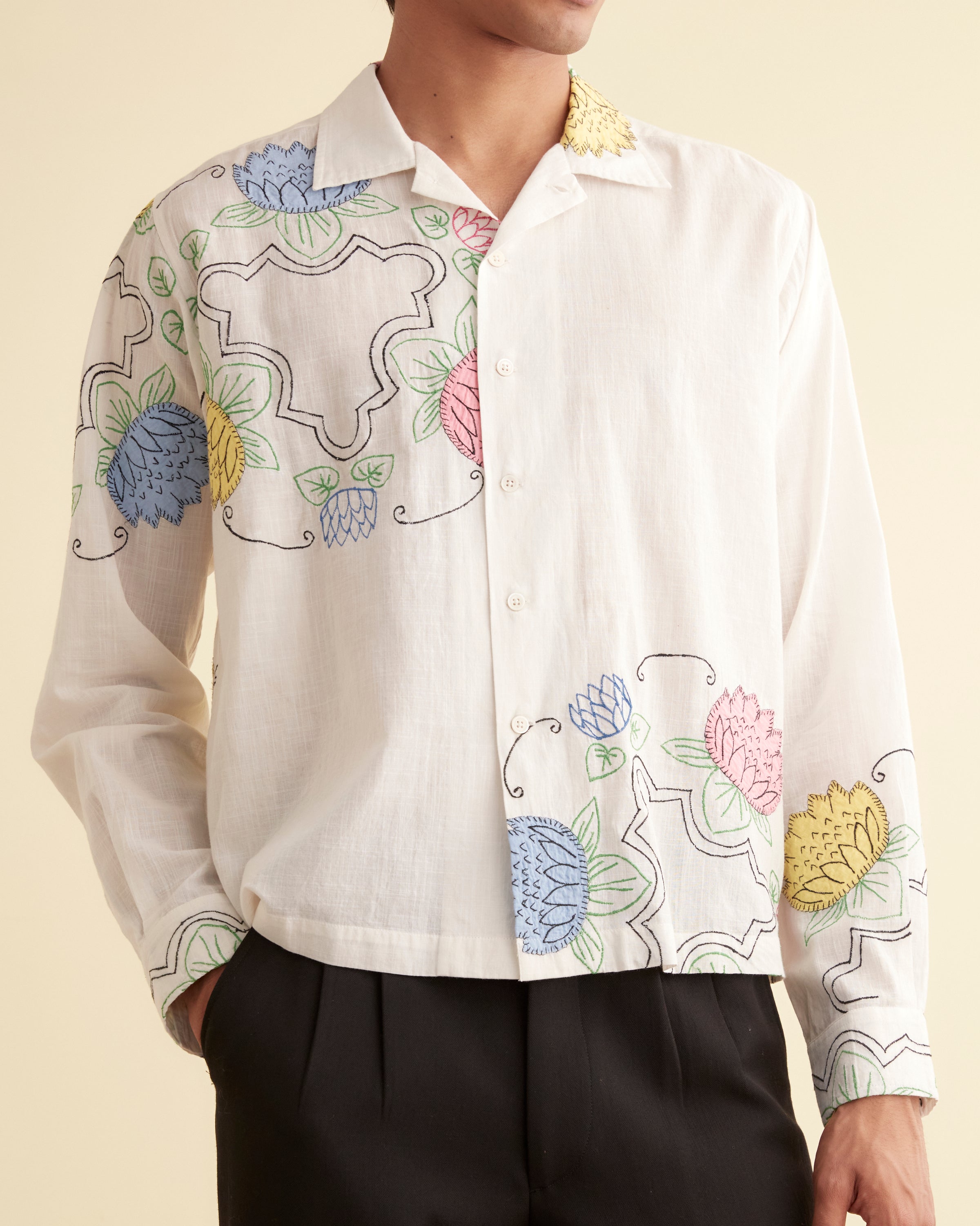 Patchwork Lotus Long Sleeve Shirt – BODE