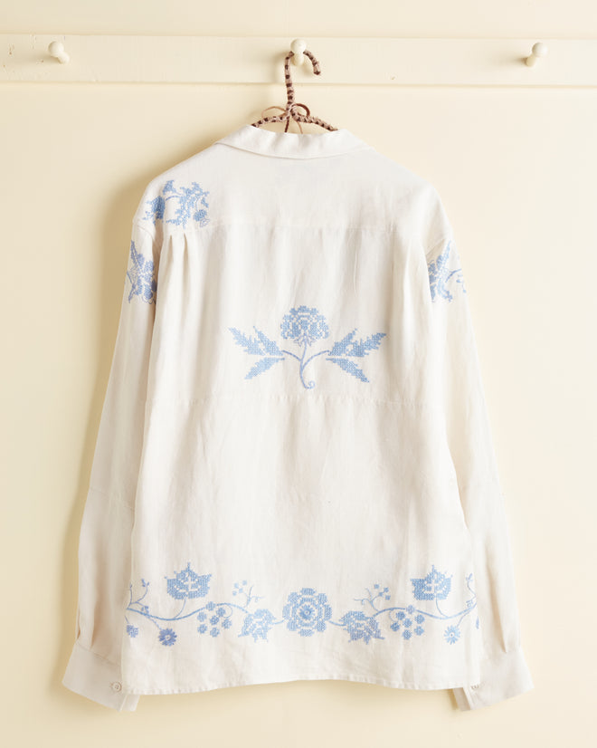 Periwinkle Floret Long Sleeve Shirt - L/XL