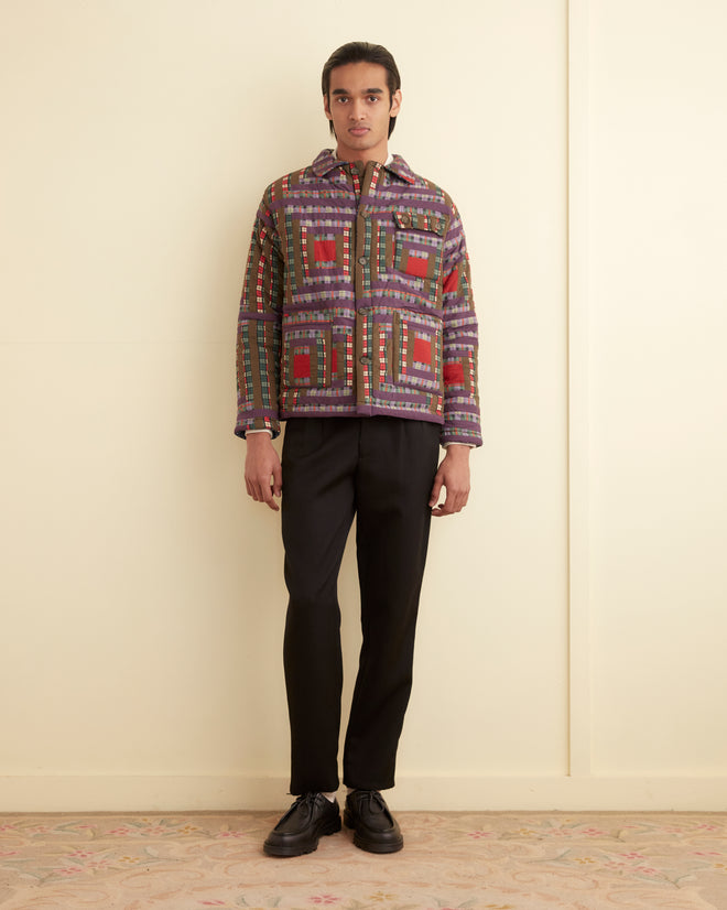 Plaid Log Cabin Quilt Jacket OUTERWEAR BODE New York