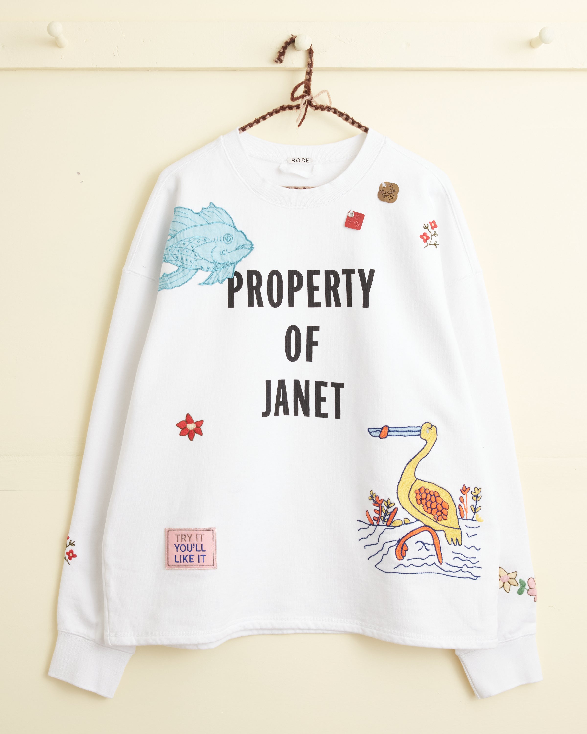 Property of Janet Crewneck – BODE Property of Janet Crewneck – BODE