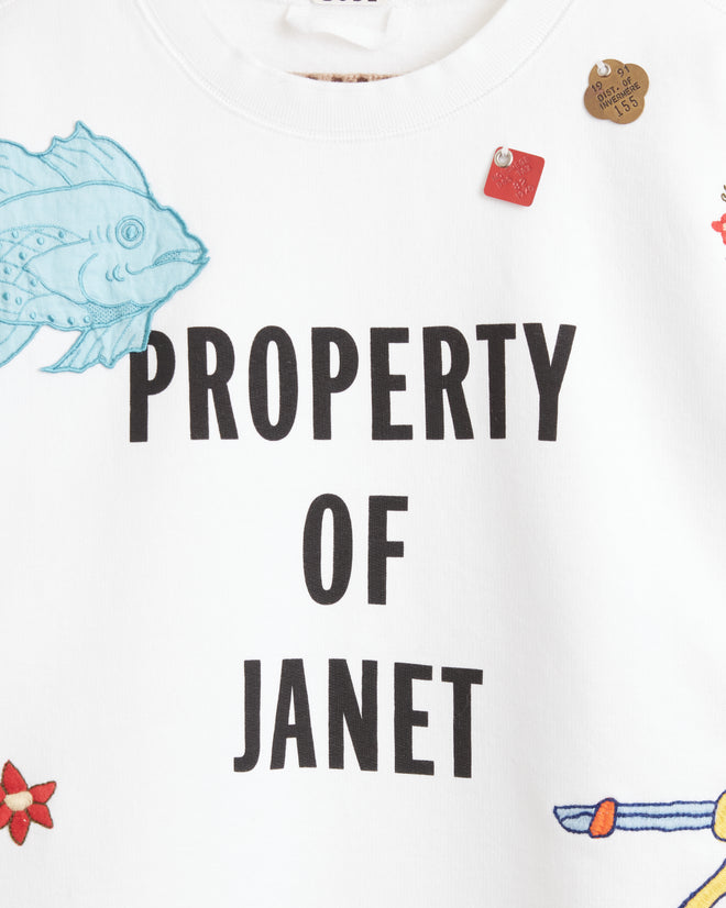 Property of Janet Crewneck MENS CUT AND SEW BODE New York