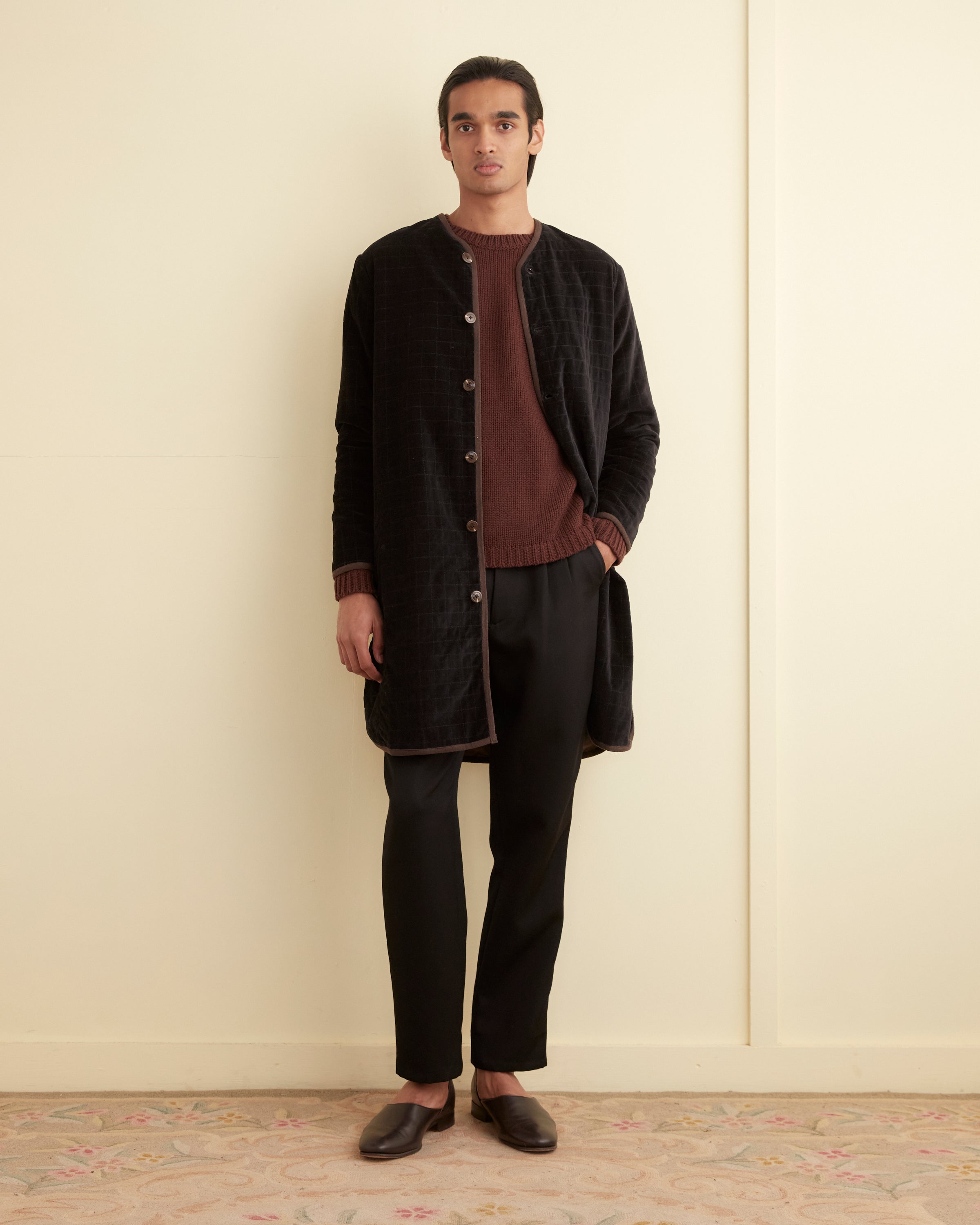 BODE ボーディ　ステンカラーコート　キルティング　rier Quilted Velvet Liner Coat – BODE