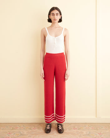 Quincy Stripe Joggers - Red