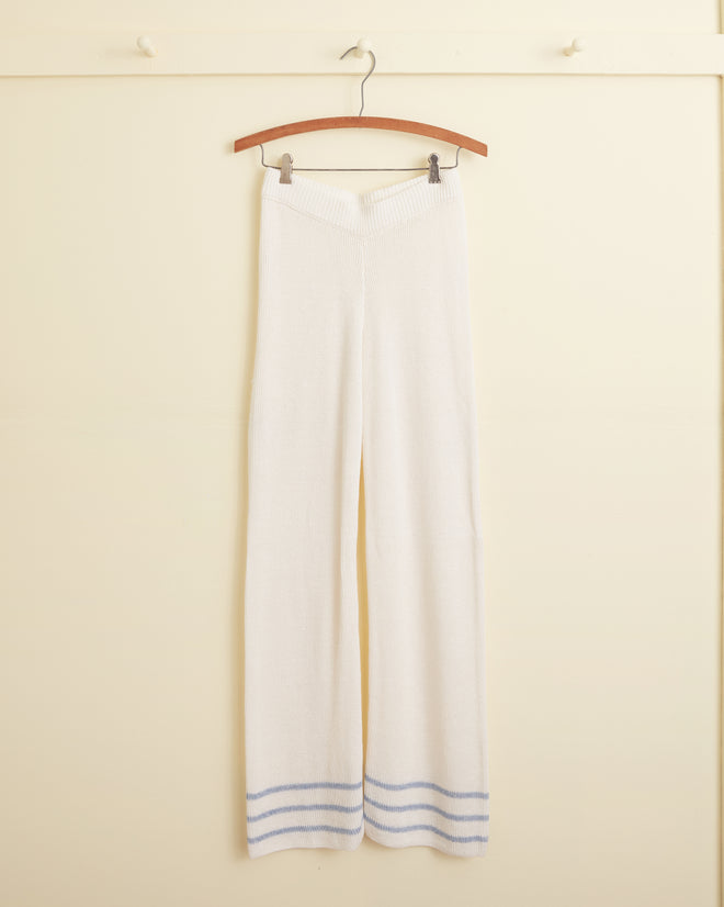 Quincy Stripe Joggers - Cream WOMENS KNIT BOTTOMS BODE New York