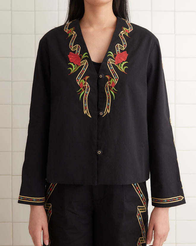 Ribboned Hollyhock Jacket WOMENS JACKETS BODE New York