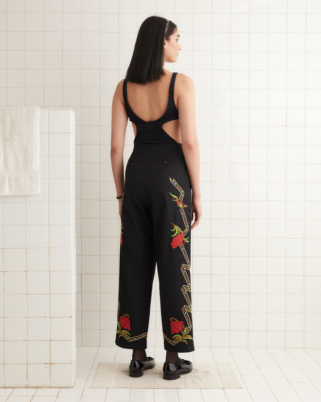 Ribboned Hollyhock Trousers WOMENS TROUSERS BODE New York
