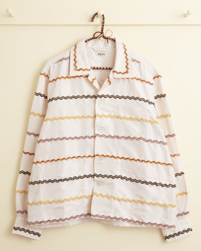 Rickrack Stripe Long Sleeve Shirt MENS SHIRTS BODE New York