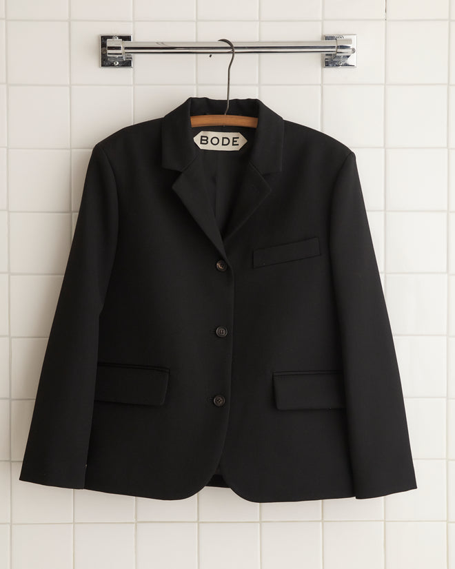 Riding Twill Lillian Jacket - Black WOMENS SUIT JACKETS BODE New York