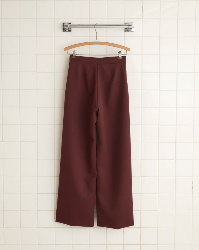 Riding Twill Sailor Trousers - Burgundy WOMENS TROUSERS BODE New York