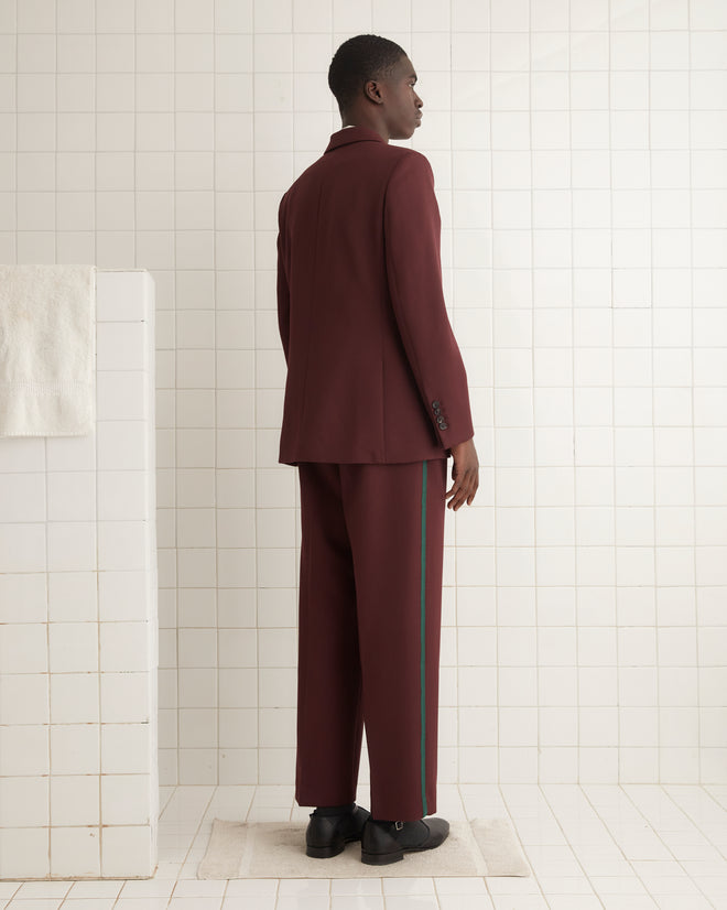 Riding Twill Suit Jacket - Burgundy MENS SUIT JACKETS BODE New York