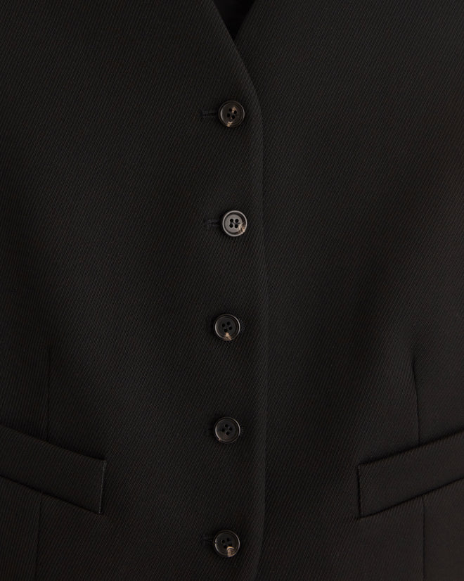 Riding Twill Waistcoat - Black WOMENS SUIT JACKETS BODE New York