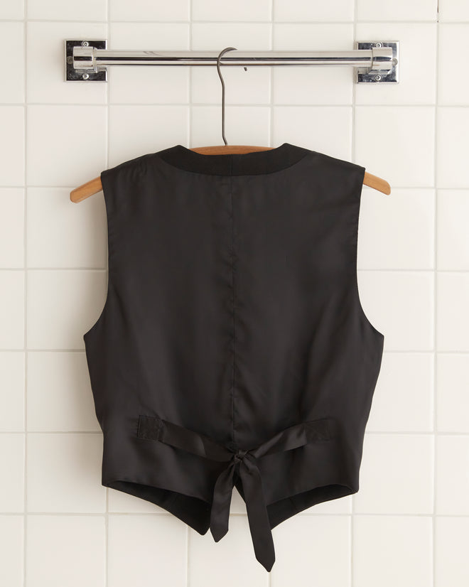 Riding Twill Waistcoat - Black WOMENS SUIT JACKETS BODE New York