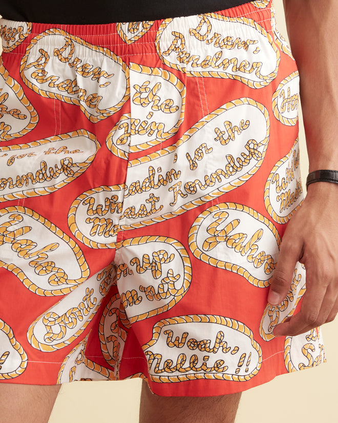 Rodeo Slogans Shorts SHORTS BODE New York