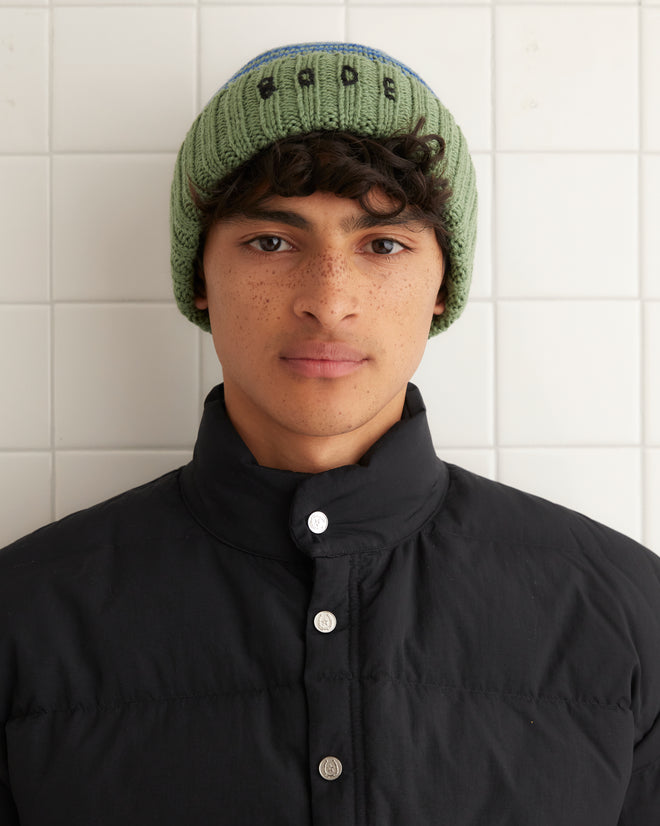 Roll-Up Tassel Beanie - Green HATS BODE New York
