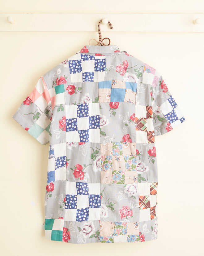 Rose Checkerboard Short Sleeve Shirt OOAK SHIRT BODE New York
