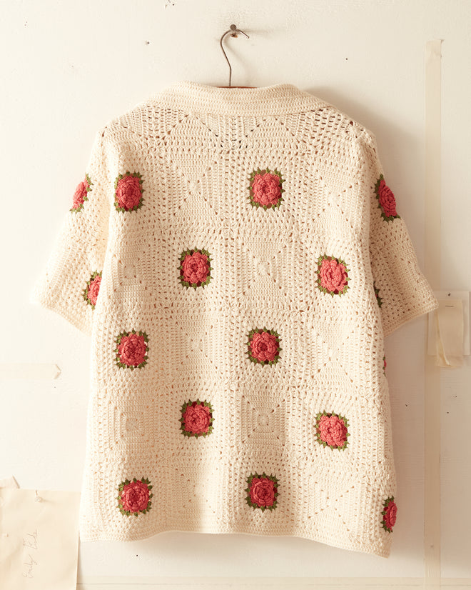 Rosette Crochet Short Sleeve Shirt KNITWEAR BODE New York