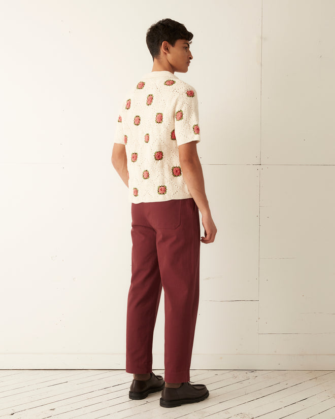 Rosette Crochet Short Sleeve Shirt KNITWEAR BODE New York