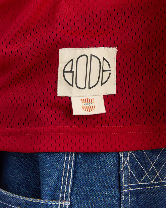 The Scrimmage Jersey - Red features a white