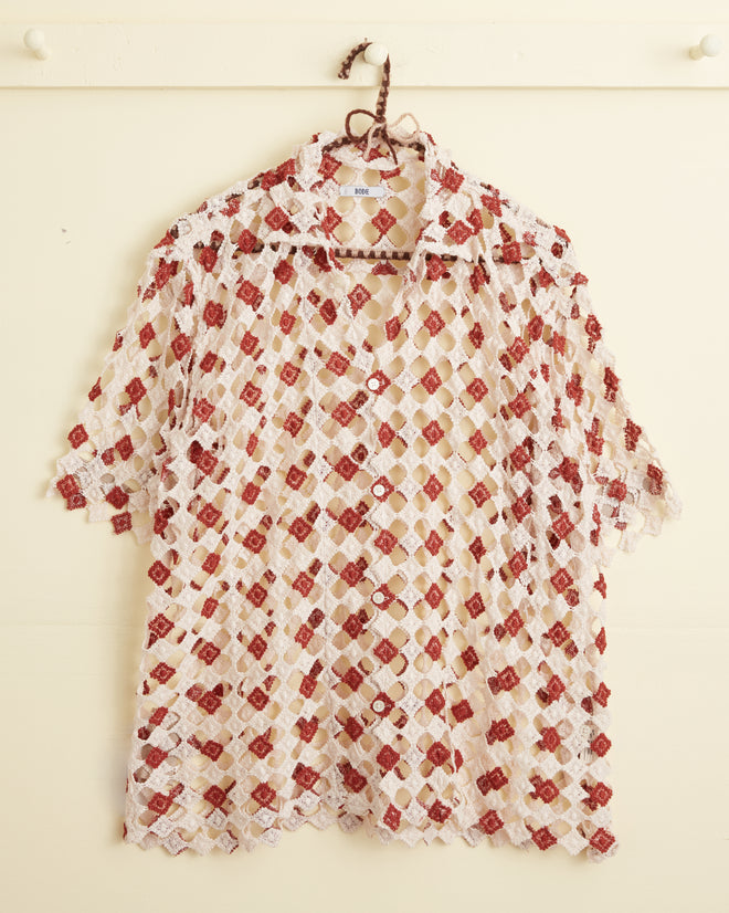 Diamond Lace Short Sleeve Shirt SHIRT BODE New York