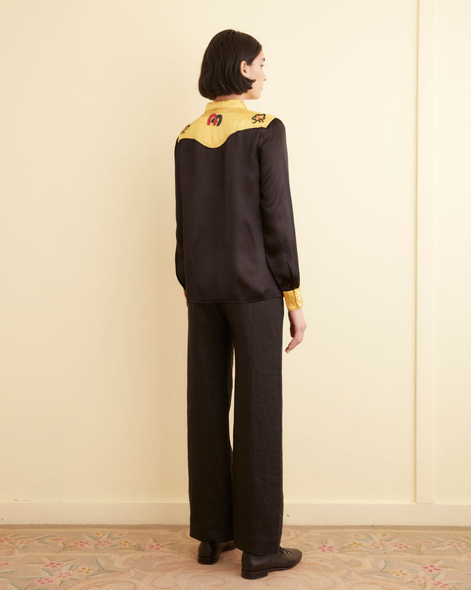 Sequin Rodeo Shirt - Gold/Black WOMENS SHIRTS BODE New York