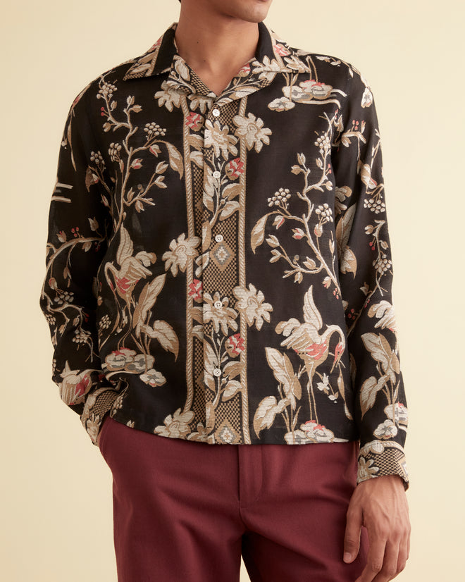 Sheer Cranes Long Sleeve Shirt SHIRT BODE New York